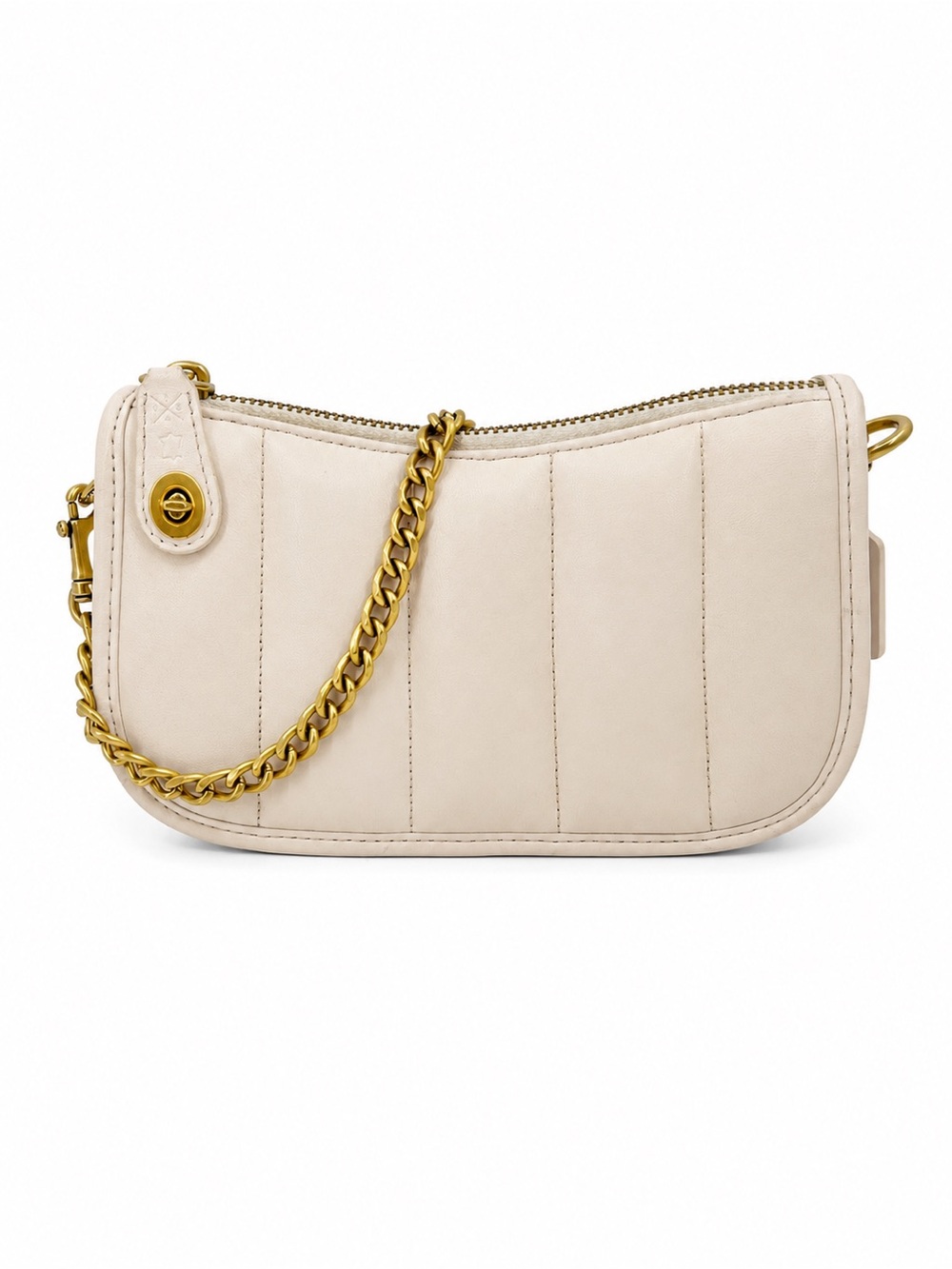 Coach Quilted Swinger 20 cream chalk chain 0822 mini handbag purse
